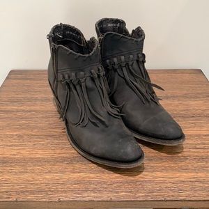 Liberty Black Leather Cowboy Bootie